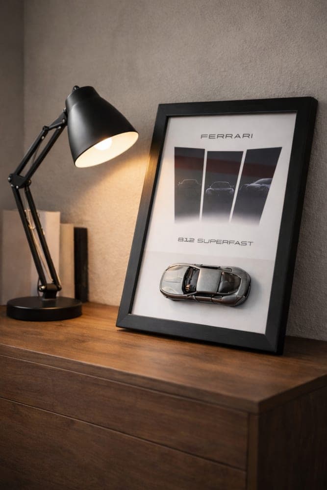 Ferrari 812 3D Die-Cast Car Frame – Premium Wall Decor