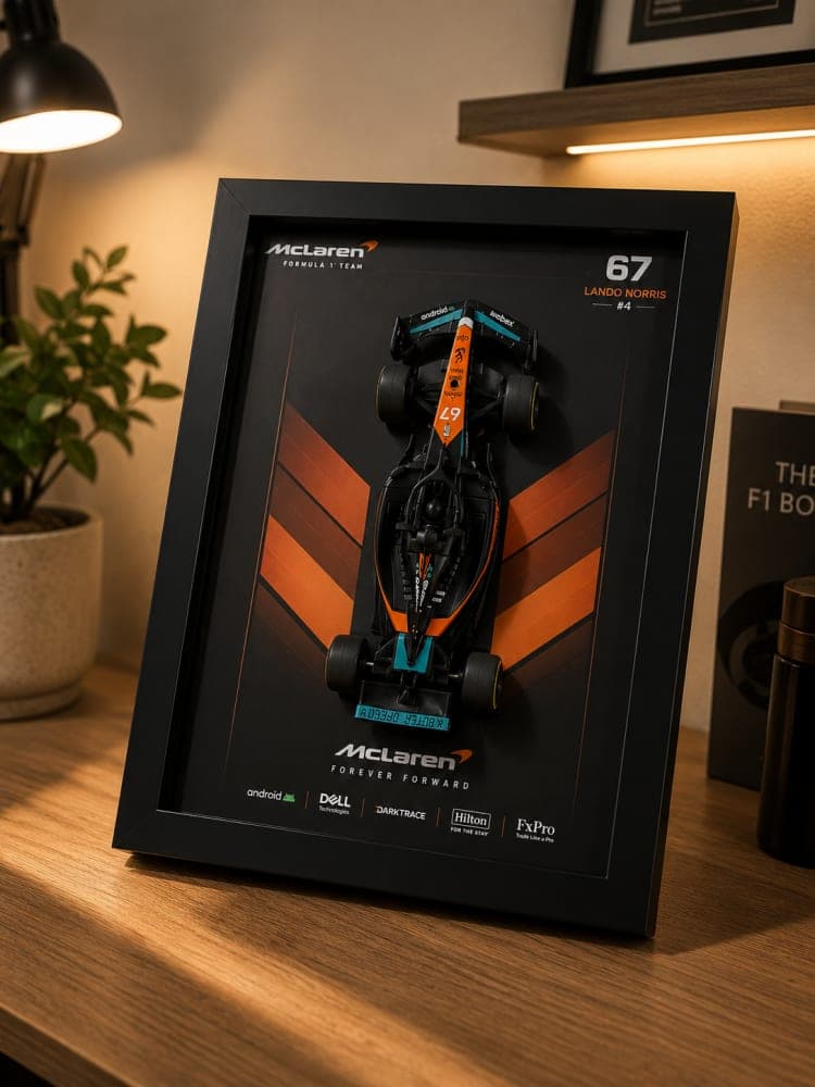 McLaren Formula 1 Lando Norris #4 3D Diecast Car Frame – 1:36 Scale