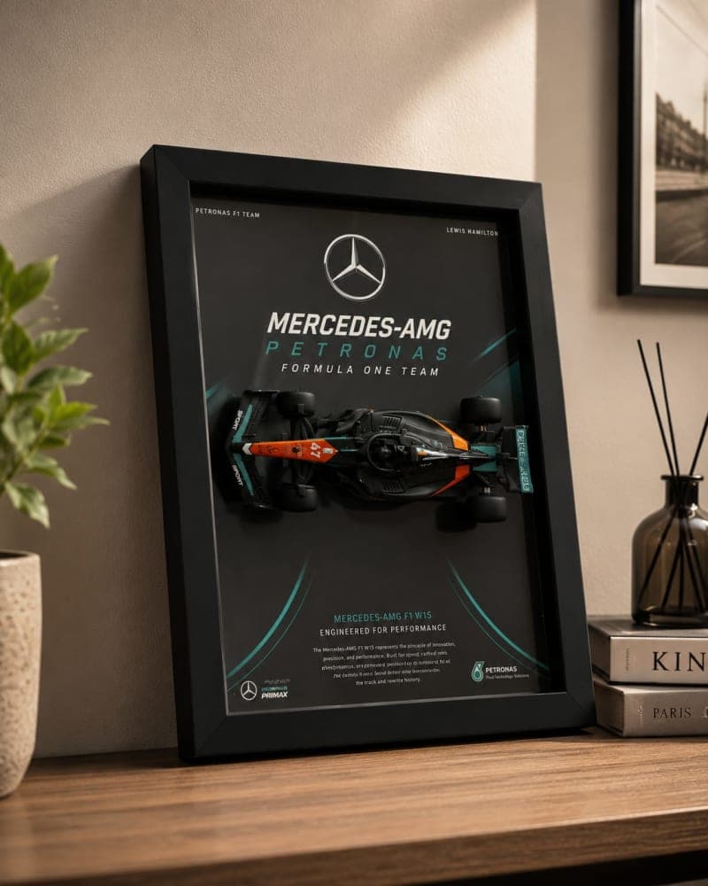 Mercedes-AMG Petronas Formula 1 3D Diecast Car Frame – 1:36 Scale
